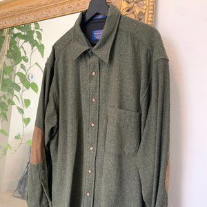 Pendleton Forest Green Wool Button Down - XL